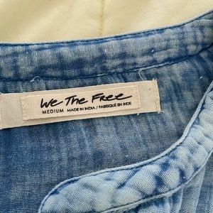 WE THE FREE by FREE PEOPLE Anguilla washed pullover top in blue